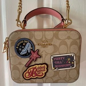 DISNEY X COACH Box Crossbody Bag with patches